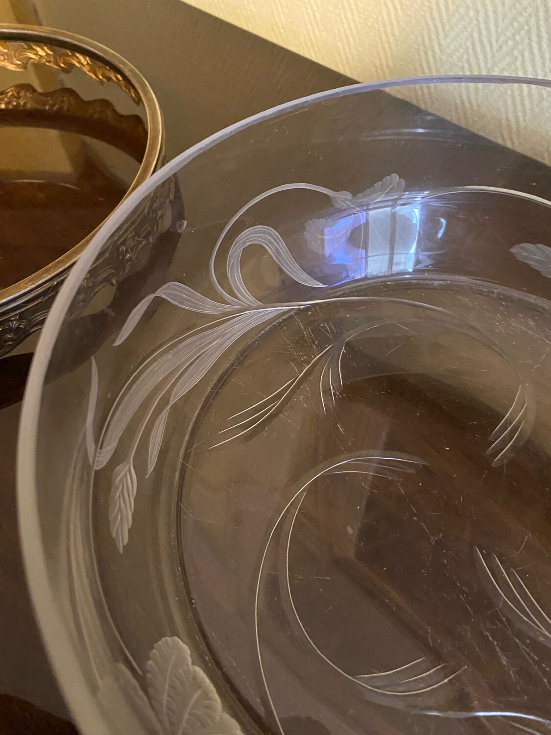 antique crystal catchall