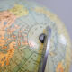 Illuminated vintage glass globe - Columbus, 1960s