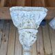 Sellette, corbeau, console murale (petit) en stuc ornement feuilles