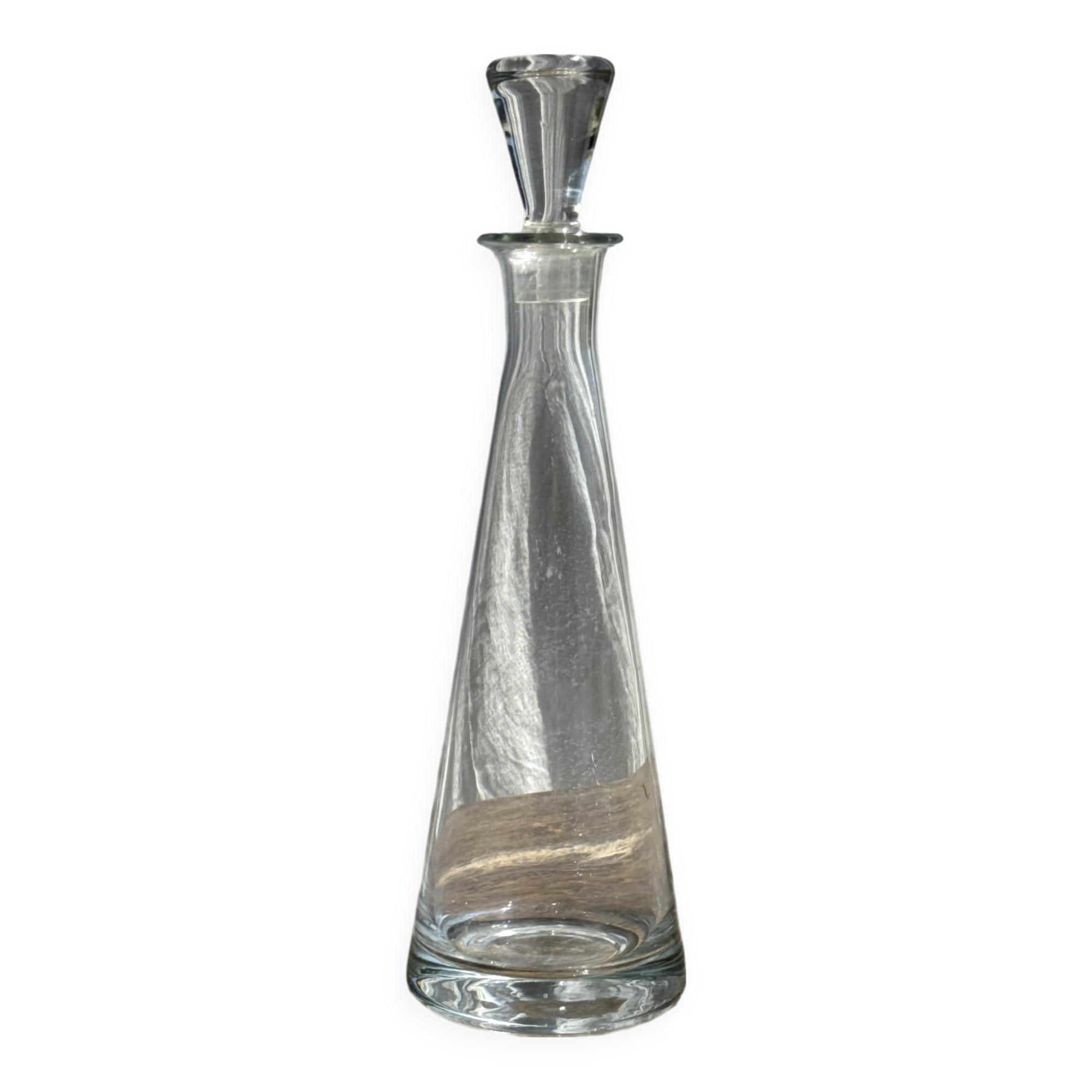 Conical glass carafe with stopper H32.5