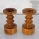 Pair of Scandinavian wooden candle holders 1970