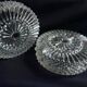 Pair of round vintage moulded glass ceiling lights.
