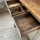 Meuble de métier enfilade patine blanche