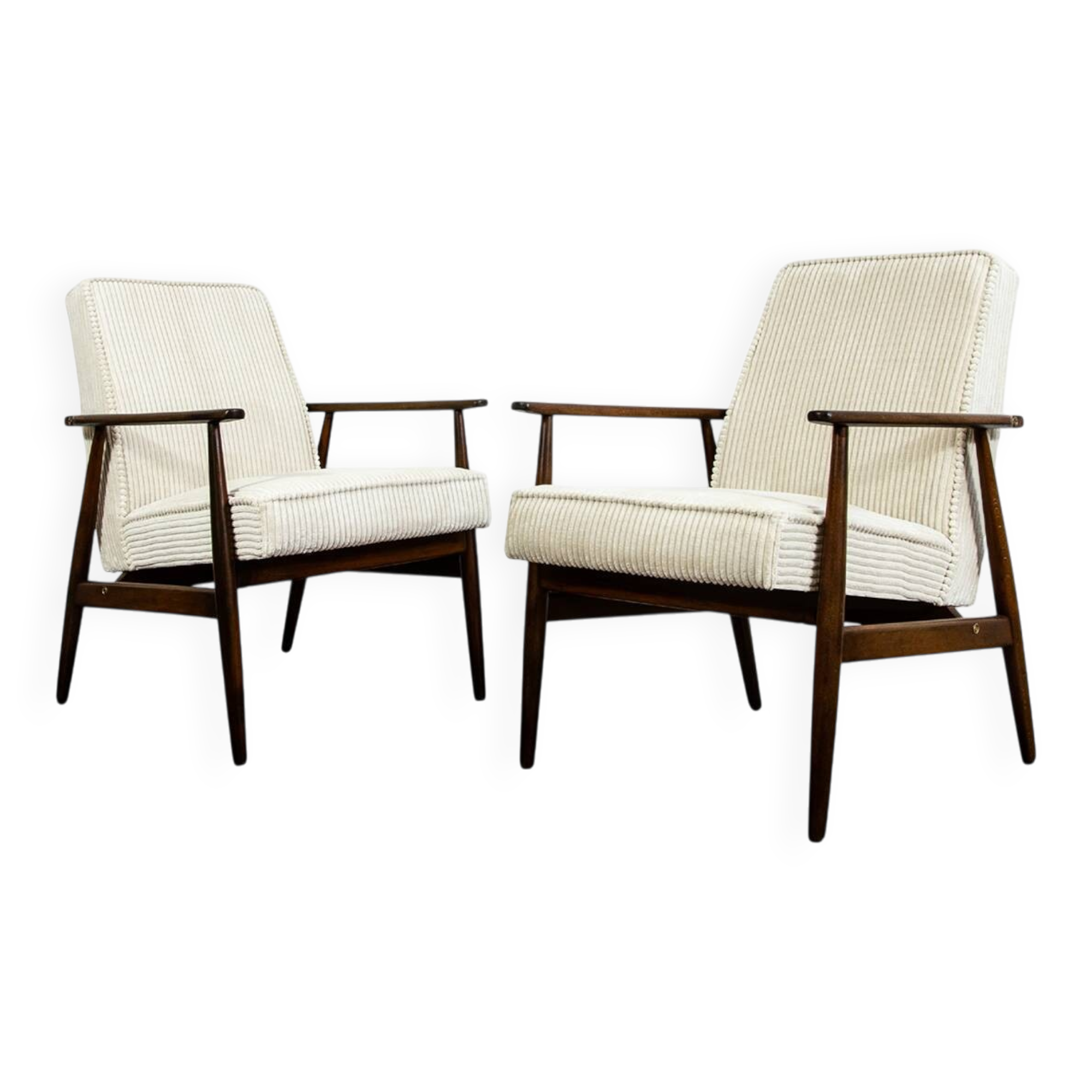 Vintage Armchairs Designed By H. Lis, Poland, 1960's, Set Of 2