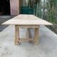 Table de ferme extensible rénovée en chêne brut 300cm pieds sculptés