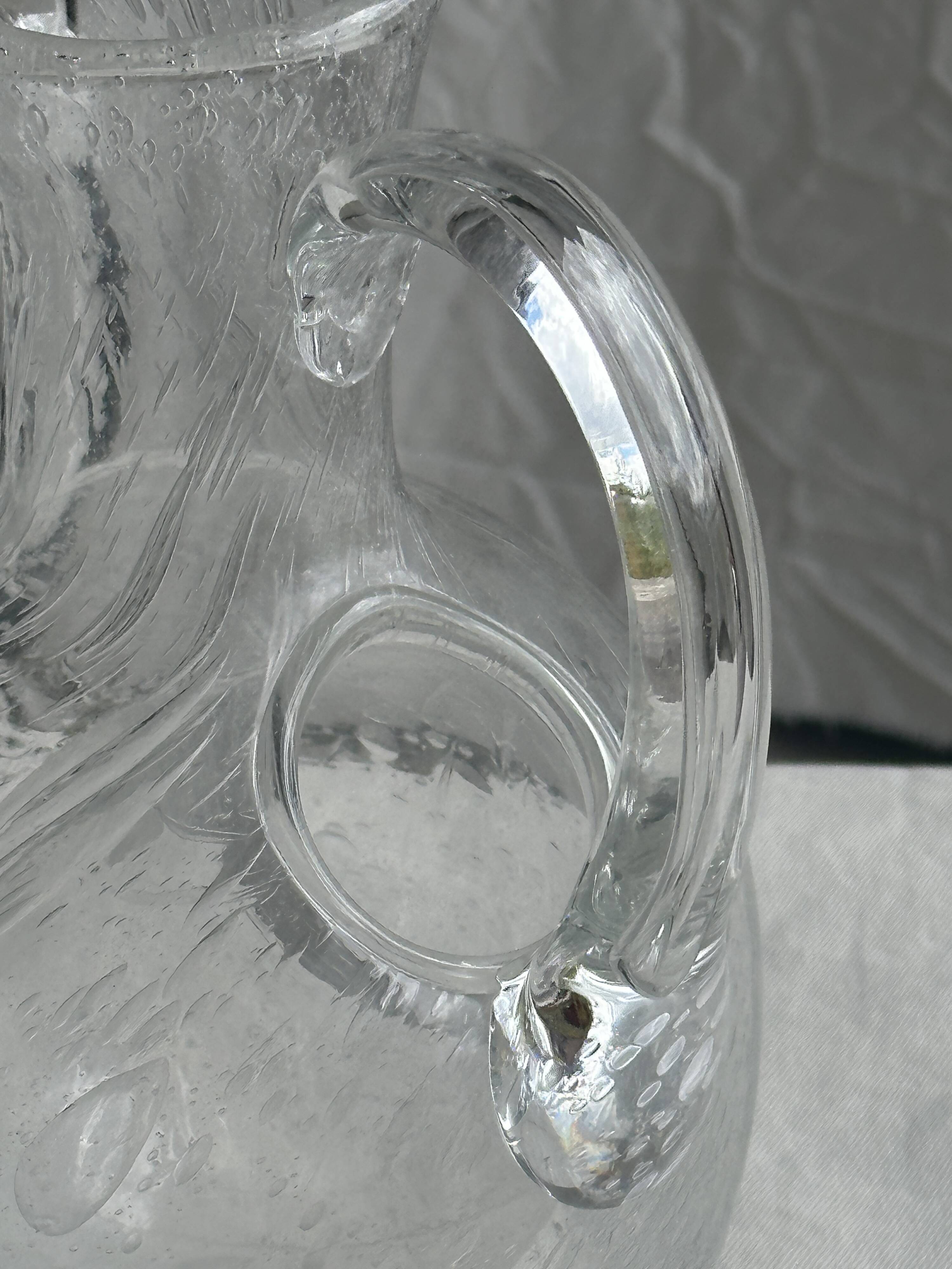 Large blown glass carafe with ice cube compartment Biot