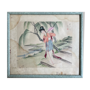 Tableau peinture chinoise - soie