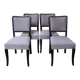 Set of 4 black and grey Art Deco chairs made of painted wood and upholstery fabric.