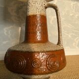 XL floor lamp by Hustadt Leuchten, studio ceramic, 1970s, mid-century, vintage, brutalist, fat lava