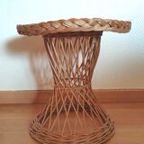 End of woven wicker sofa design 70s