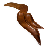 Plat apéritif représentant un oiseau en bois Guyane