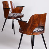 Restored Pair of Mid-Century Armchairs by Oswald Heardtl, Beech, Czechia, 1950s