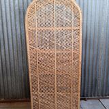 Bibliothèque en osier rotin vintage