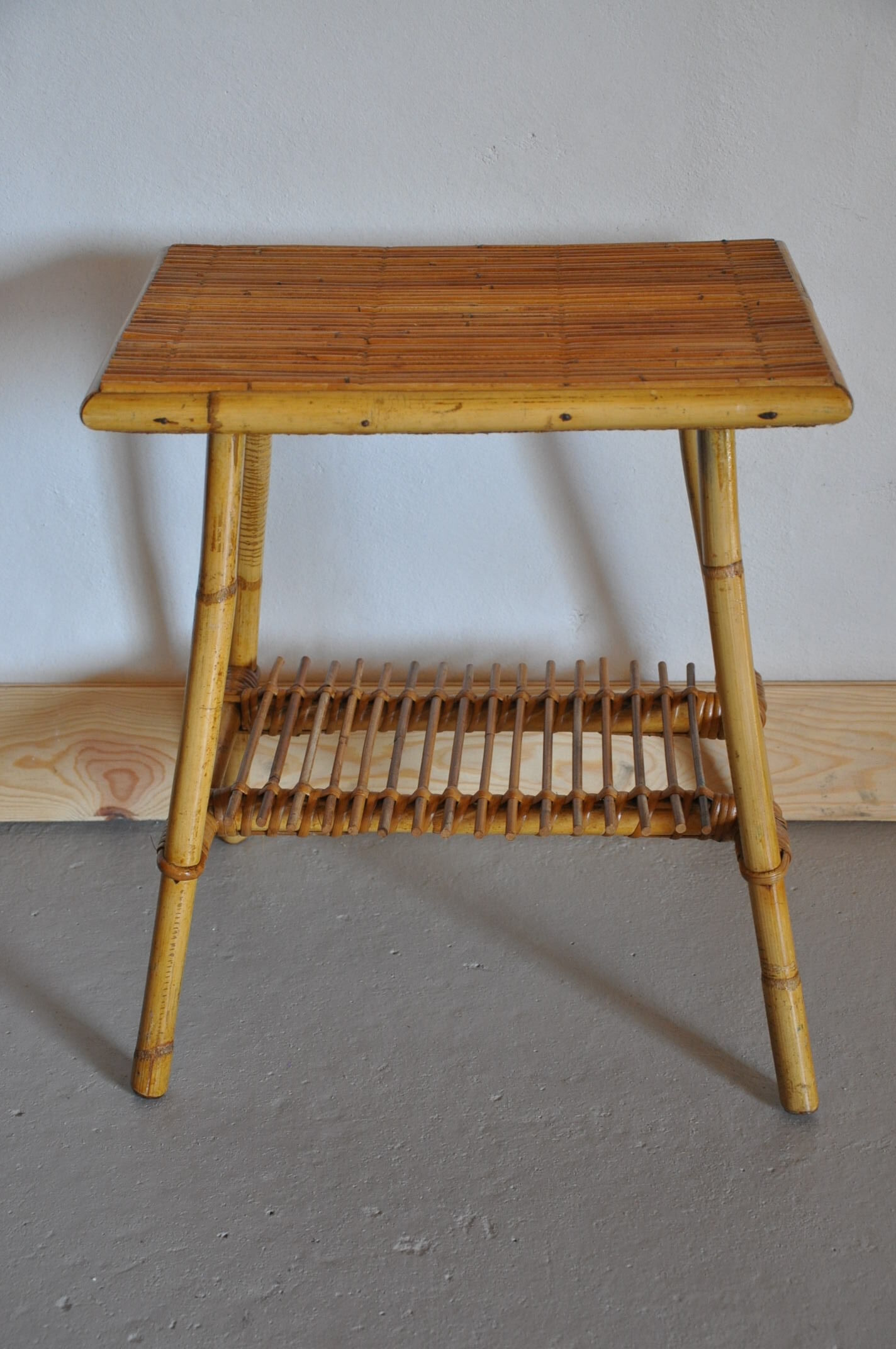 Vintage bamboo side table