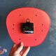 Vintage formica clock silent trapezoid wall clock "SMI red"