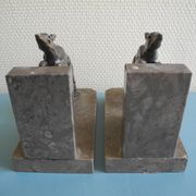 pair of art deco greyhound bookends bronze marble antique pair of bookends