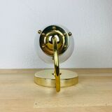 Brass wall lamp and opaline globe