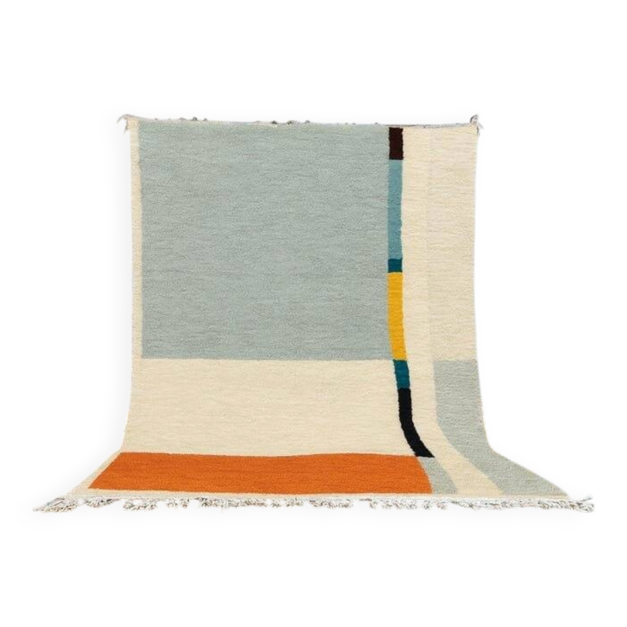 Handwoven natural wool rug, traditional artisan size 2/3 cm.