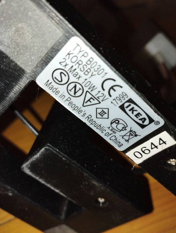 Lampe à variateur Korsby par IKEA, années 80-90