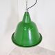 Large vintage industrial green enamel pendant lights, 1960s