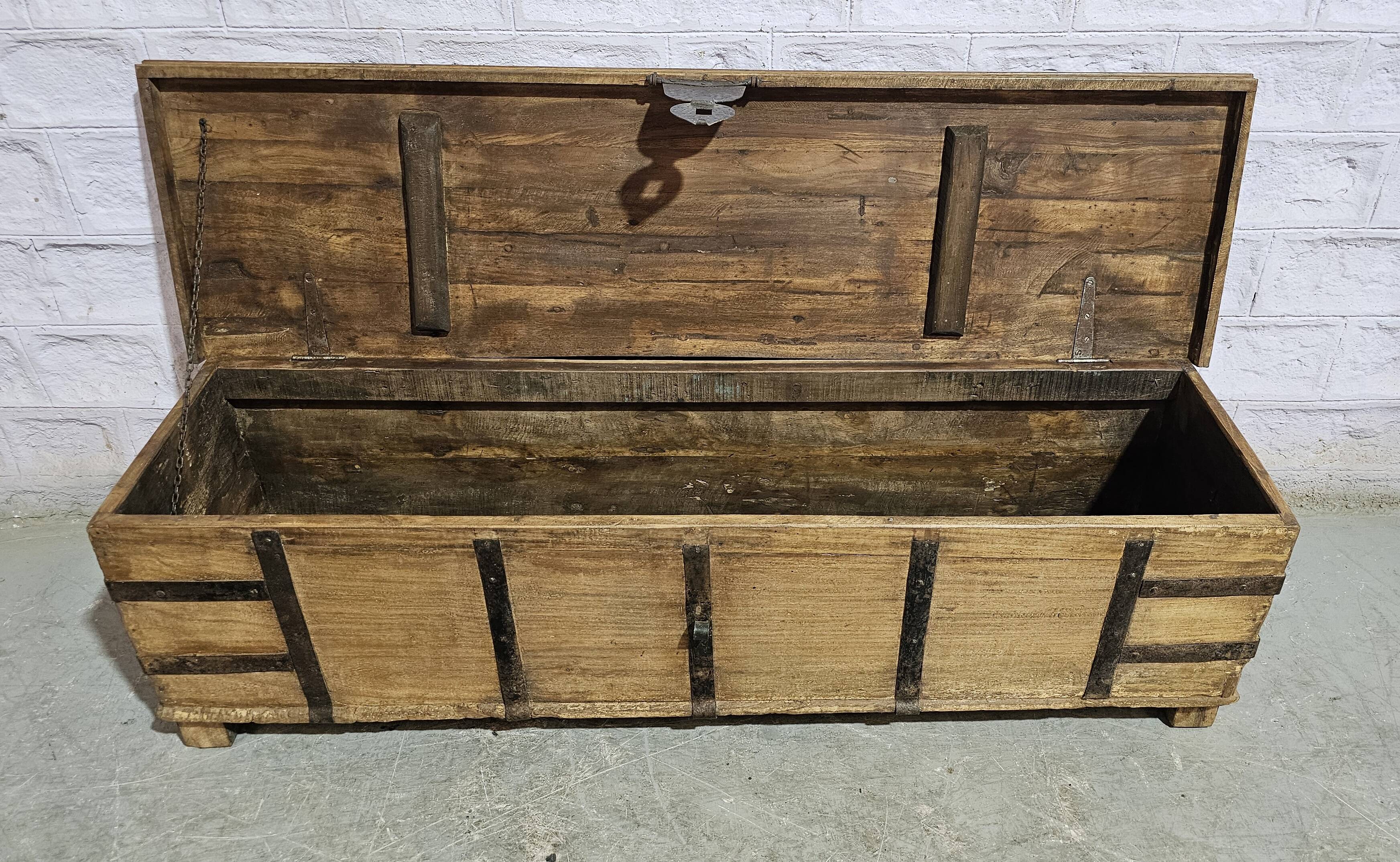 Burmese teak bench - chest