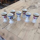 7 old glazed stoneware mazagrans