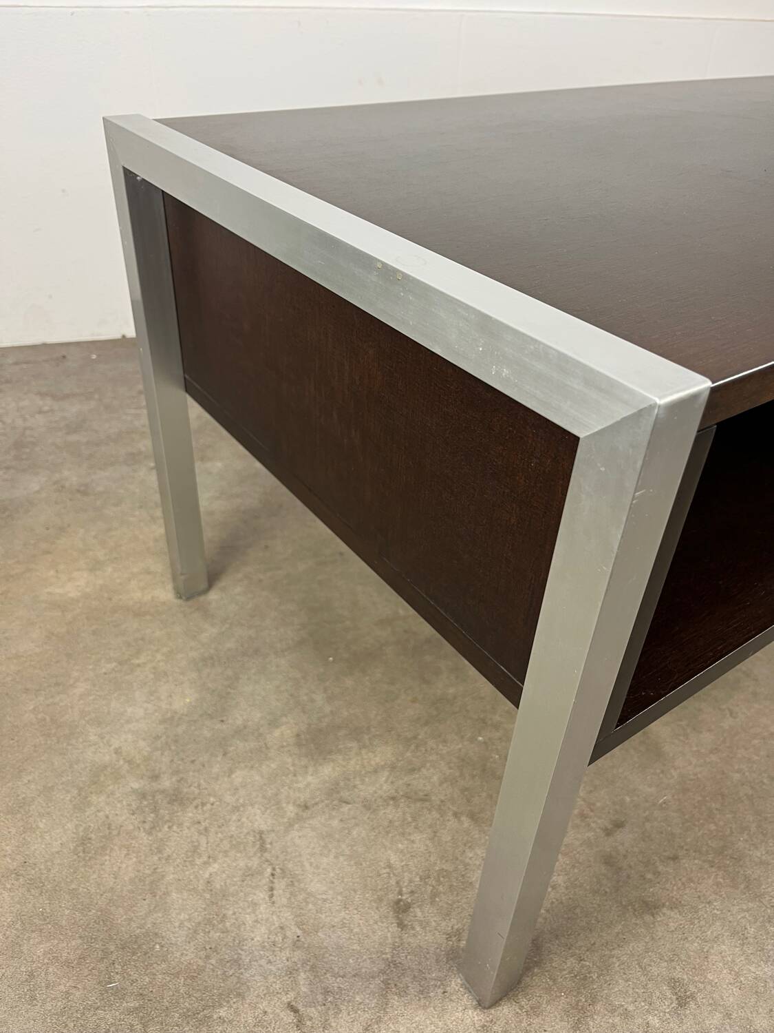 1970s coffee table in teak and aluminium