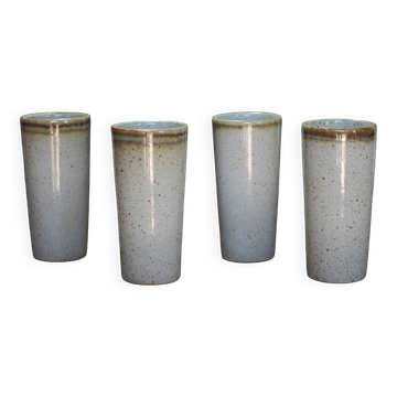 Ceramic cup set signed by Jean Austruy X 4, large ceramic cup.