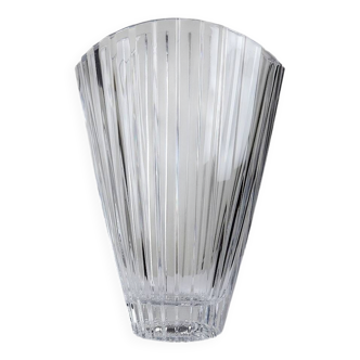Vase cristal d'Arques vintage grand modèle "éventail" style art déco