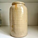 Beige glazed stoneware mustard pot n°4