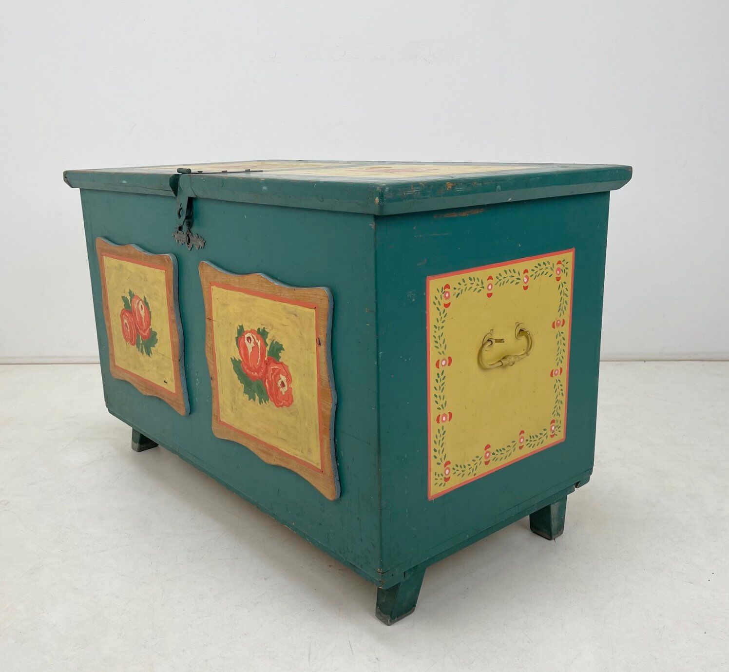 19th Century Hand Painted Chest or Floor Trunk