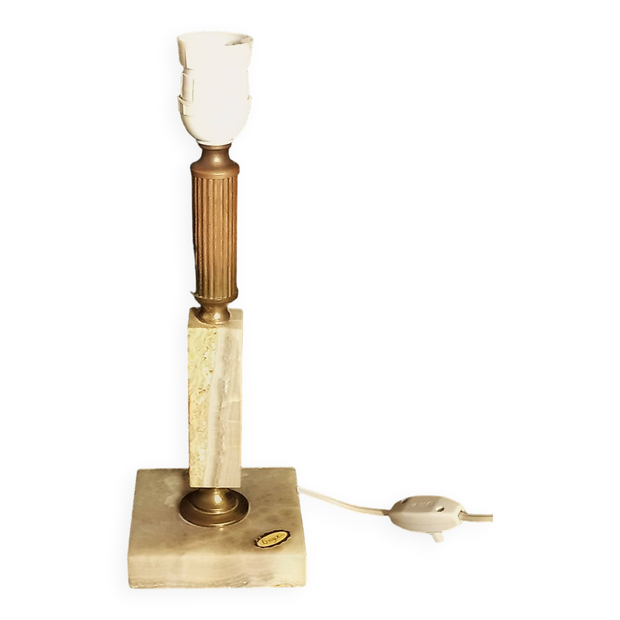 Onyx and Travertine Table Lamp Base