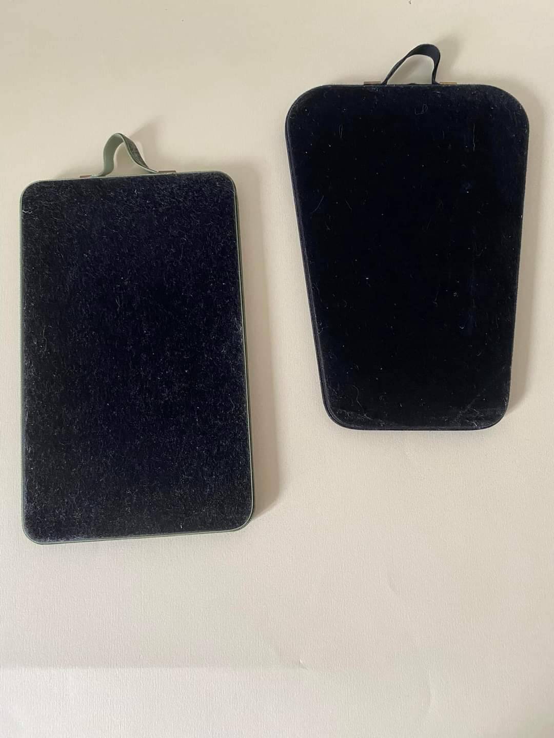 2 Small different velvet mirrors