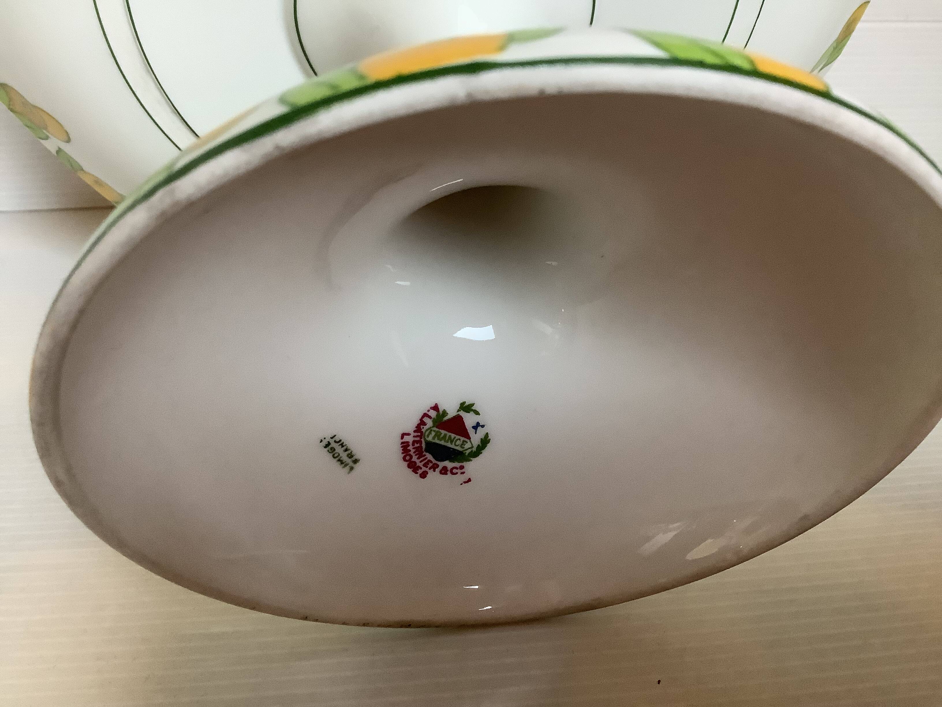 Lanternier Limoges art deco shower base dish