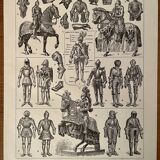 Lithograph on armor and knights - 1920