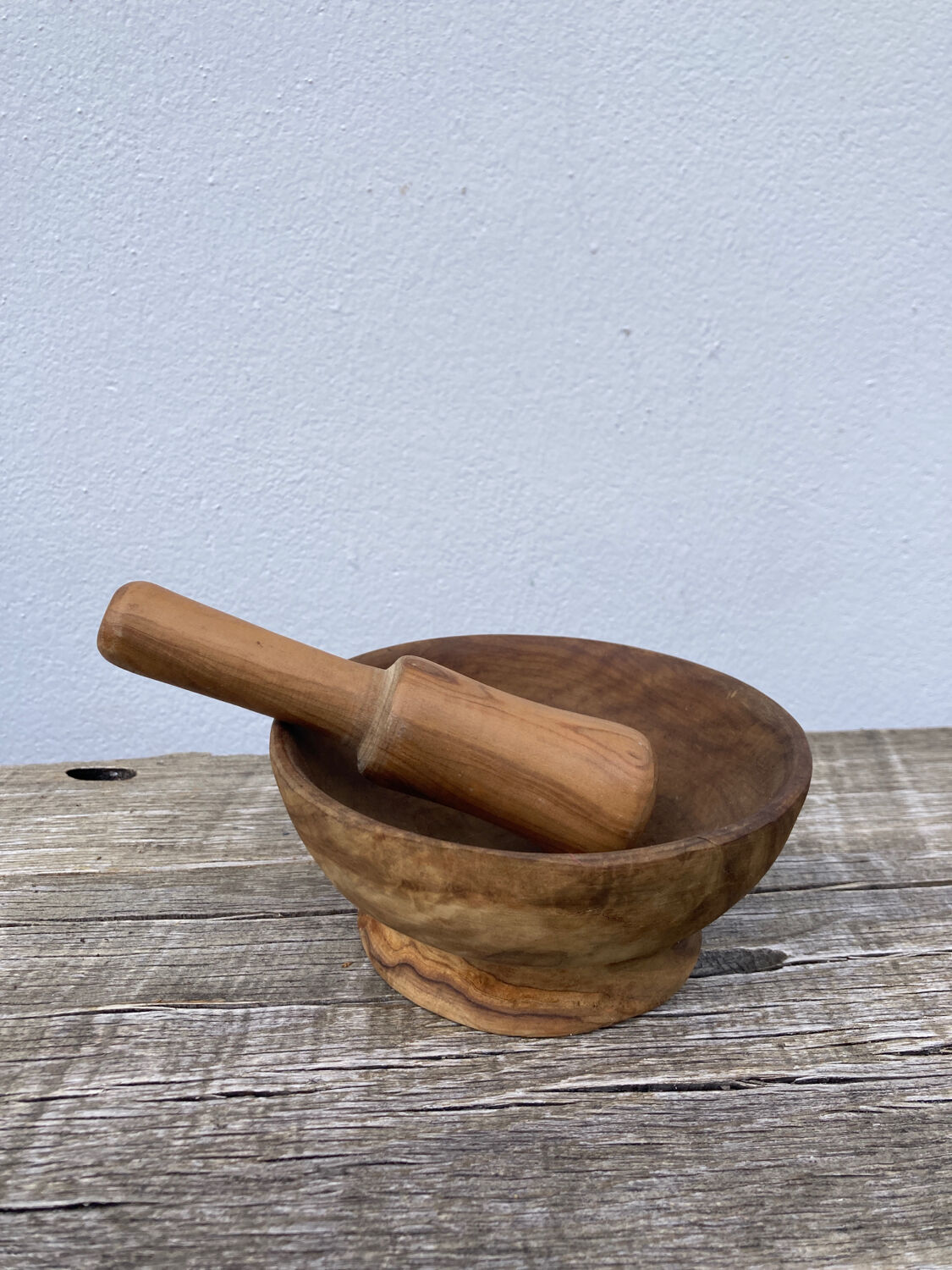 Carved wood mortar from Provence