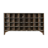 32-compartment wooden workshop cabinet