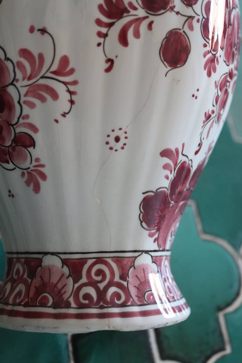 Vintage red holland ceramic lamp