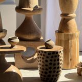 Pawn Natural - Stool, side table, end table in solid mango wood