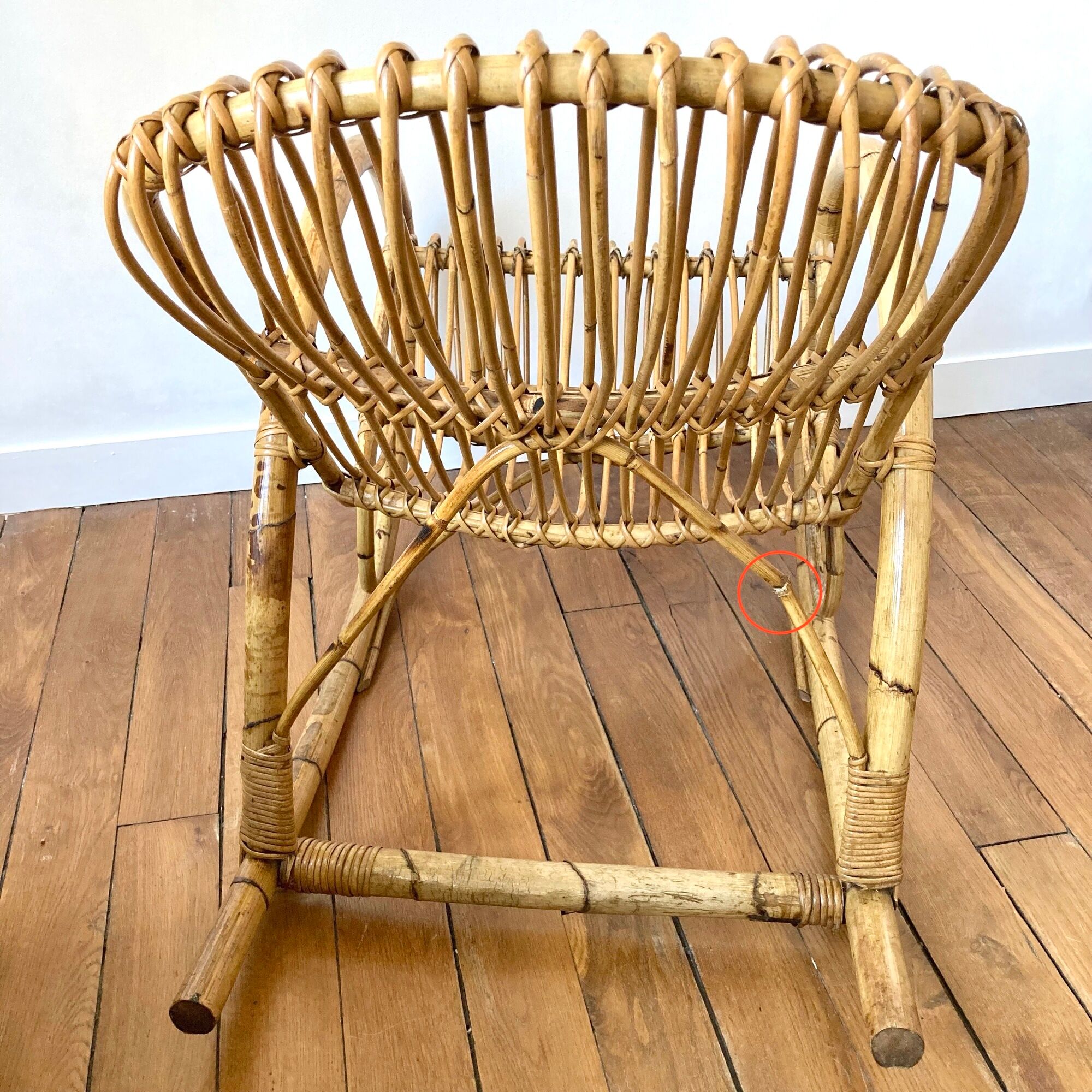 Rocking chair rattan Rohe Noordwolde 60s or rocking chair