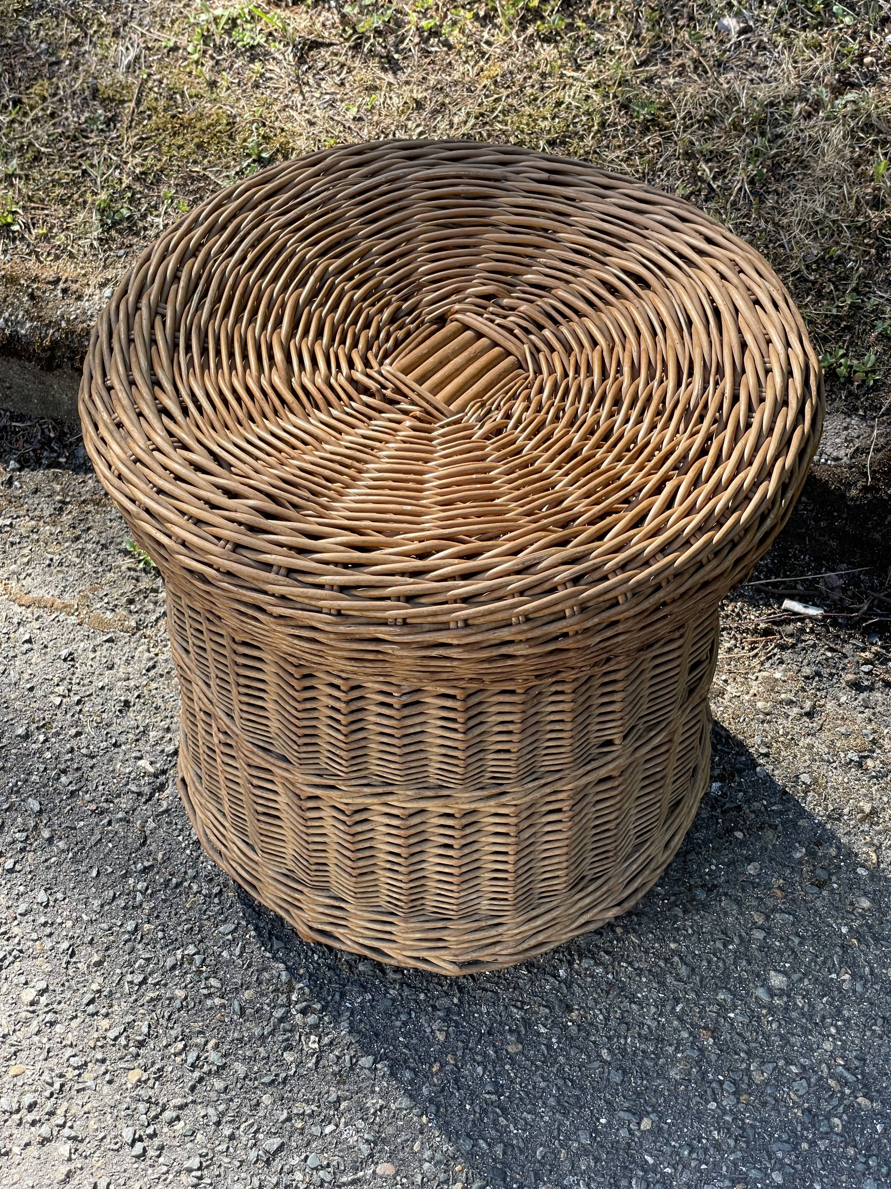 Rattan laundry basket
