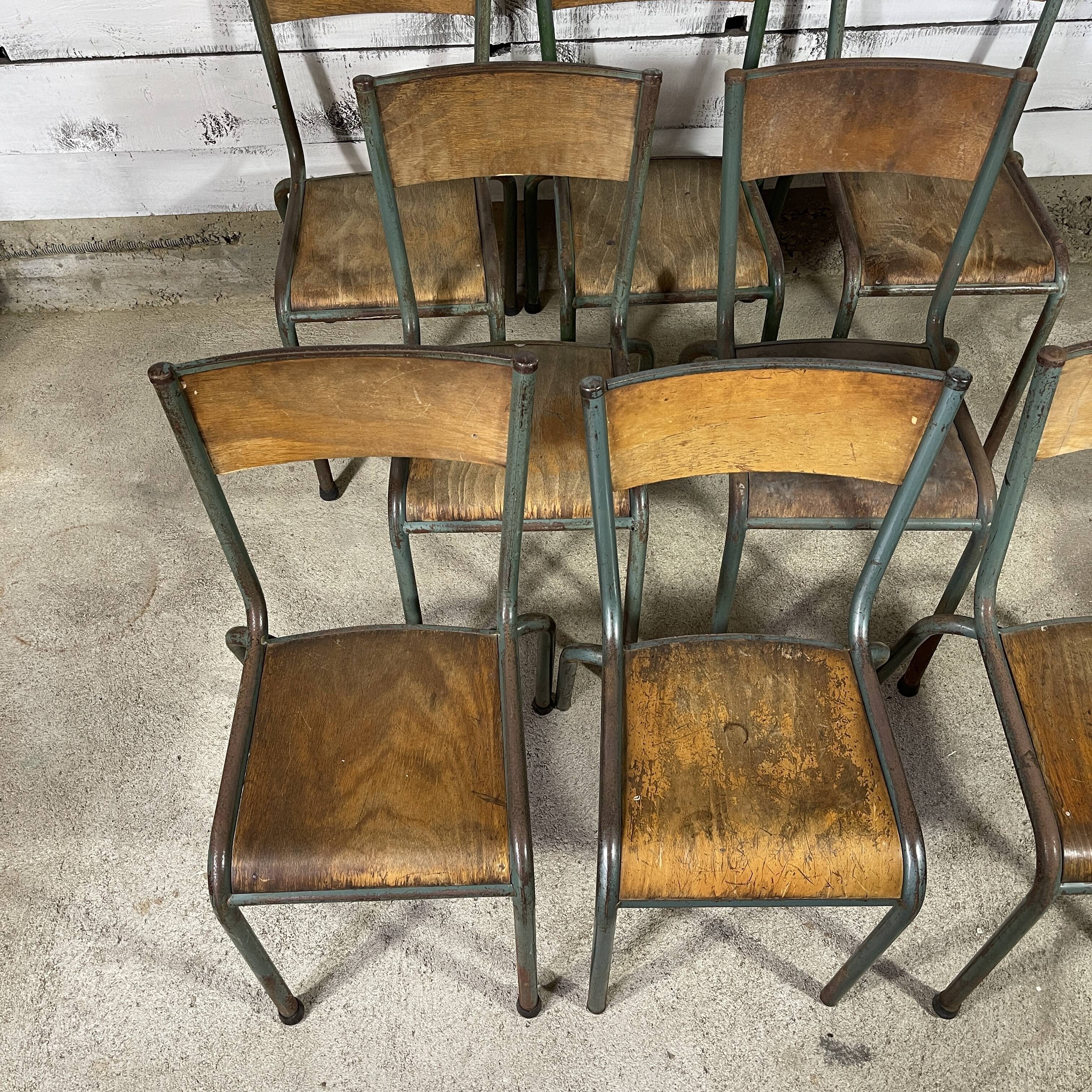 Set of 8 school chairs