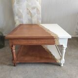 White coffee table and gold leaf