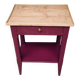 Wood and aubergine bedside table