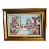 Tableau terrasse fleurie par Montagneux Henri