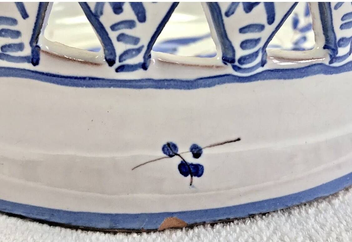 Old openwork bread fruit basket cup Martres Tolosane