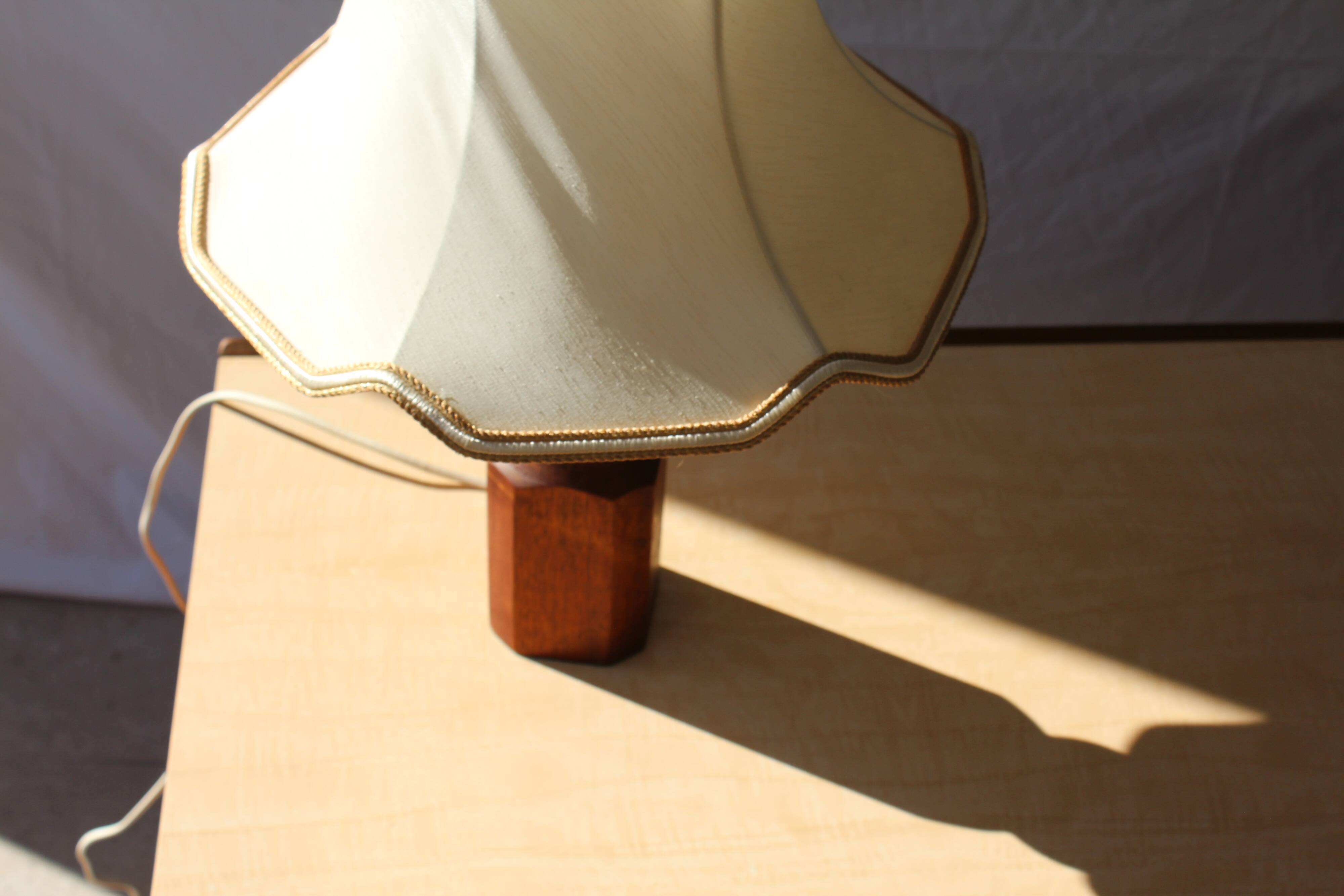 Danish turned wood lamp 1970