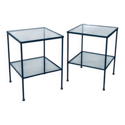 Minimalist Two Tier Side Tables, Belgium, 1960s, Set of 2