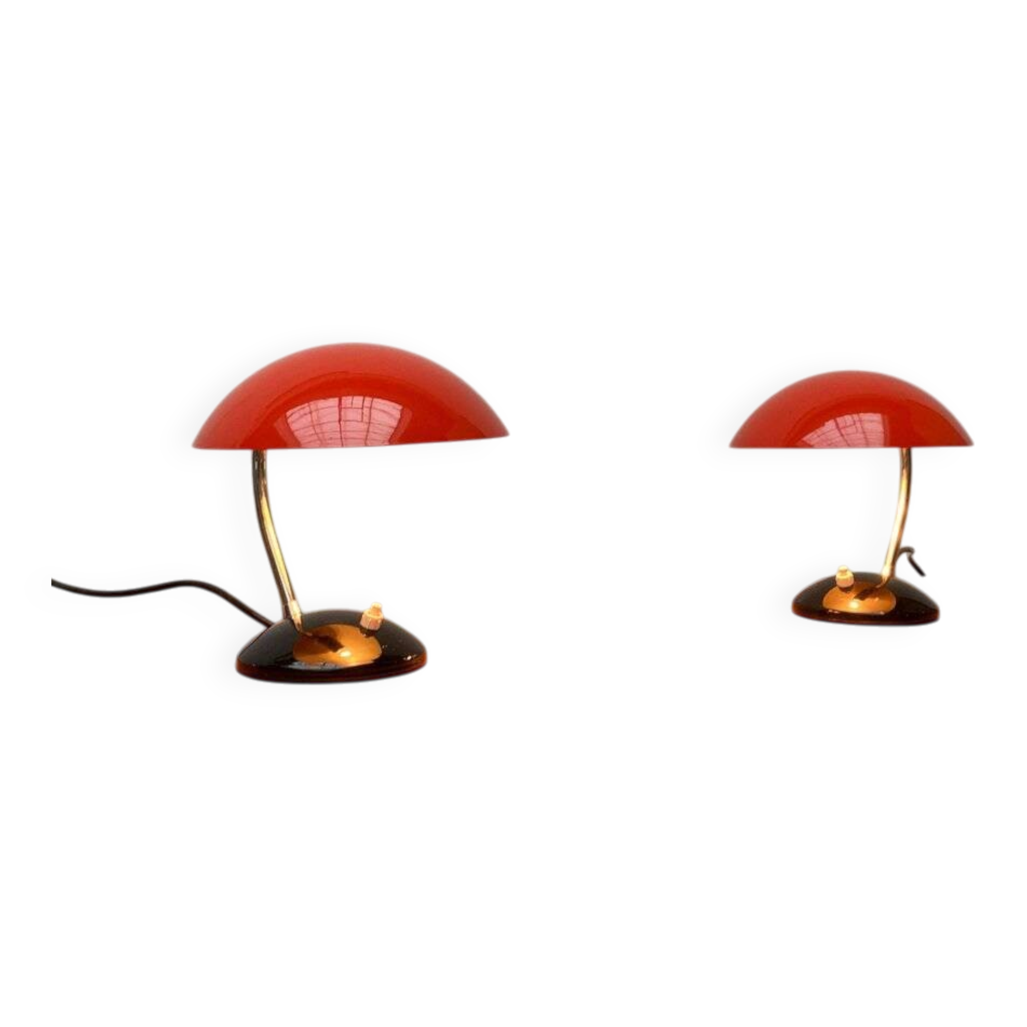 Mid-century minimalist table lamps by Josef Hurka for Drukov, Brno, set of 2.