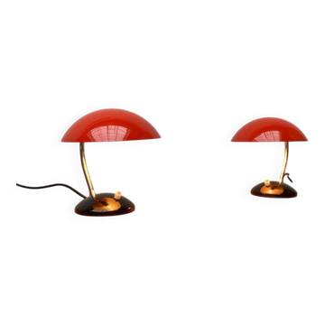 Lampes de table minimalistes tchèques du milieu du siècle par Josef Hurka pour Drukov, Brno, lot de 2